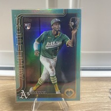 2025 Topps Updated Series Denzel Clarke RC US14 Aqua Rainbow Foil SP