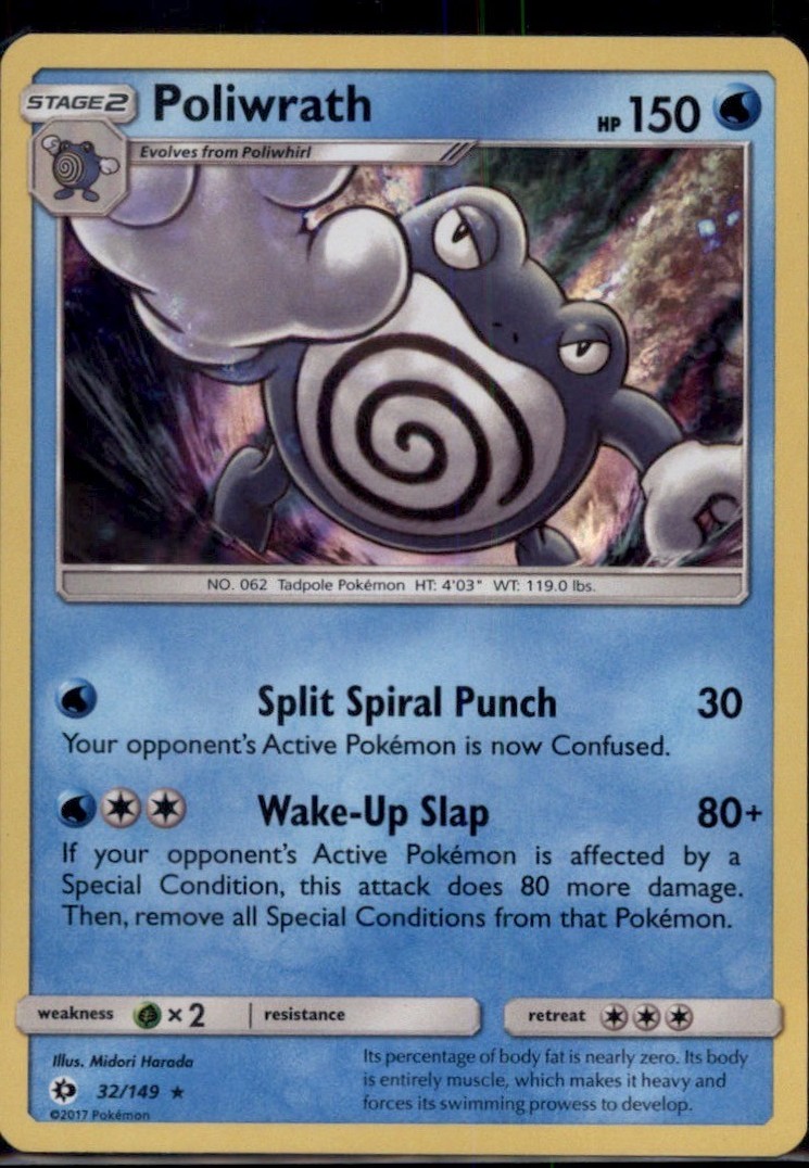 Poliwrath Holo Rare SM Base Set 32/149 NM