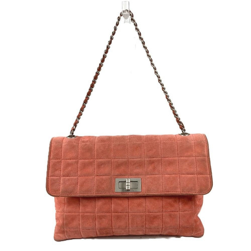 CHANEL flap 2.55 Metal Fittings Chocolate Bar Shoulder Bag suede pink From Japan