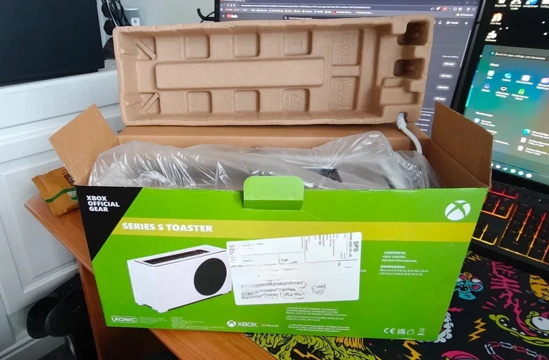 Neu Xbox Series S Limited Edition Toaster Aufdrucke Logo breiter Schlitz 2 Scheiben Timer - Bild 2 von 2