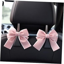 2-Pack Car Purse Hooks for Hanging Purses and Bags, Cute Bow car seat Pink
