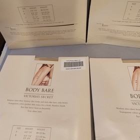 Lot of 4 Victoria&rsquo;s Secret Body Bare Thigh Highs 7 Denier Fair Size D New NOS