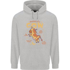 Sudadera con capucha Anatomy of a Cow divertida para hombre 80 % algodón