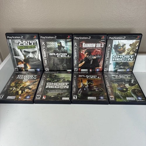Tom Clancy’s Ps2 Game Lot (8) Ghost Recon, Splinter Cell, Rainbow Six 3 CIB