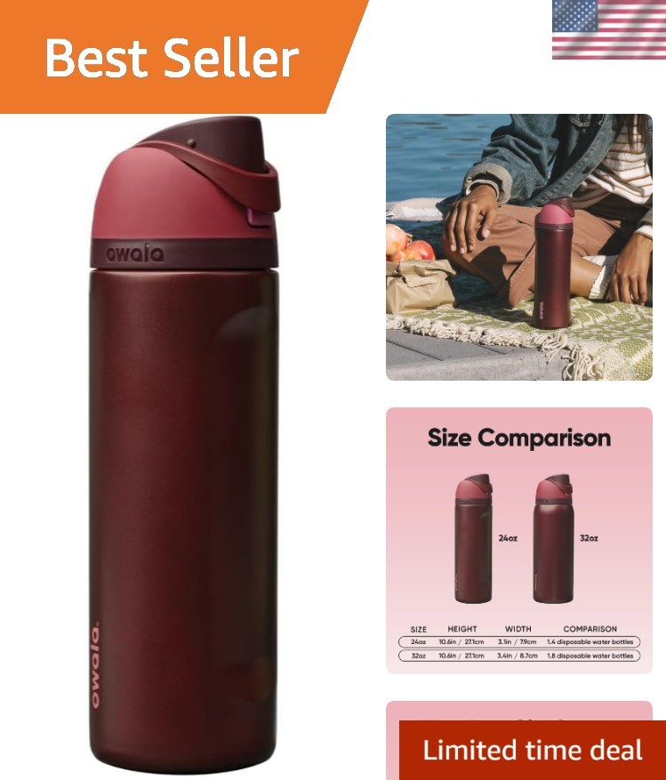 With Straw - 24 Oz Black Cherry, Spillproof