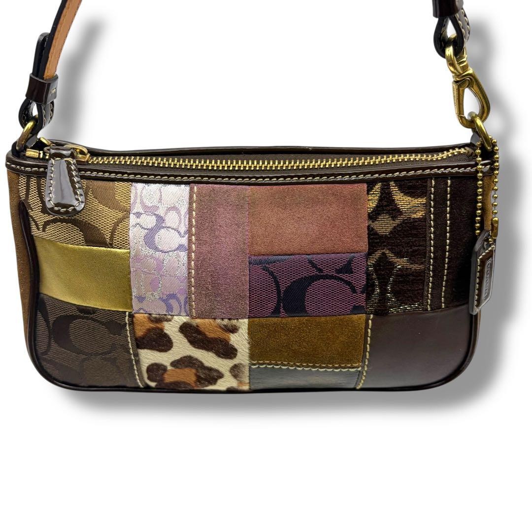 COACH Patchwork All-Over Pattern Leather Handbag … - image 6