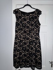 Vince Camuto Black and Tan Lace Fit & Flare Women’s Dress size 10