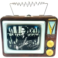 Elvis Presley - Vandor Collectible Tins - 1999 Tin Lunch Box Retro TV Shaped