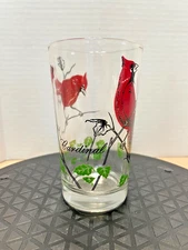 Vintage Boscul Peanut Butter Glass Tumbler Cardinal