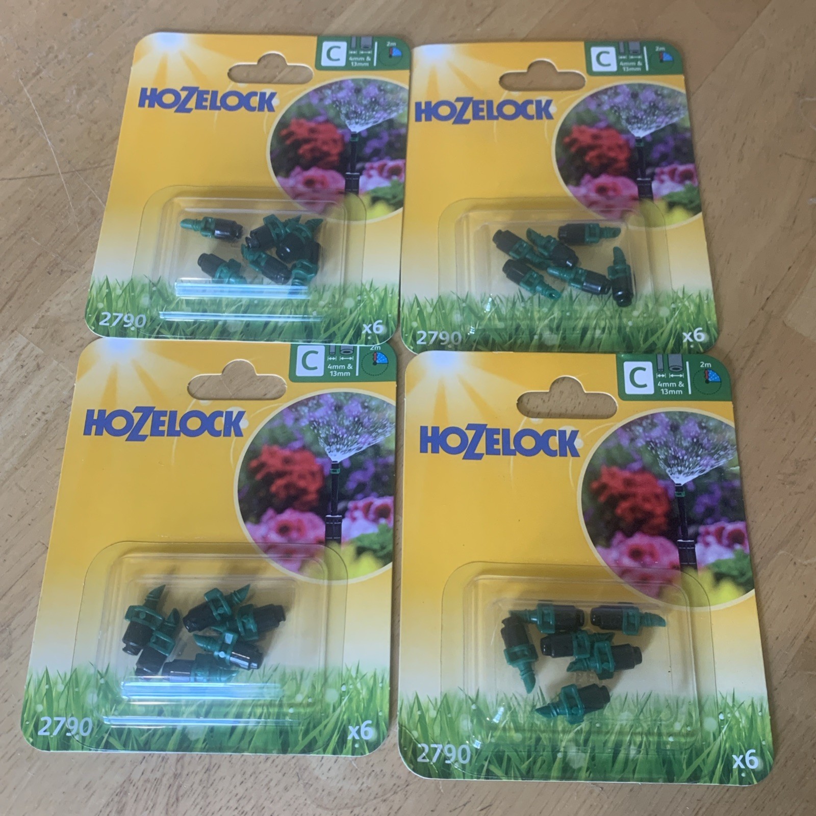 4x Hozelock 2790 Strip Micro Jet 4mm & 13mm Pack of 6 Garden Watering Irrigation