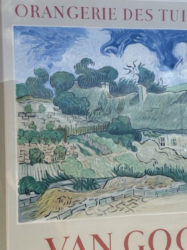 VAN GOGH RARE 1954 MOURLOT LITHOGRAPH PRINT FRAMED EXHBT POSTER "COTTAGES" 1890 - Picture 7 of 10