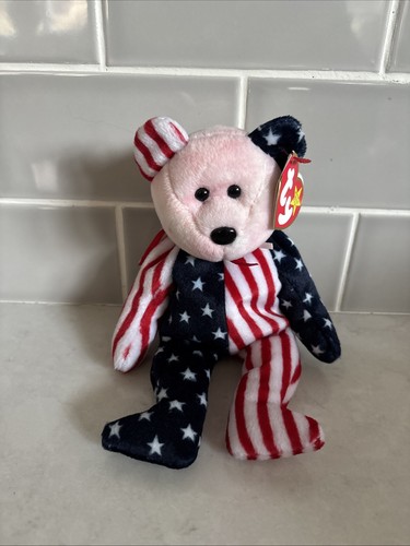 Ty Beanie Babys selten Righty Lefty und Spangle amerikanische Flagge USA Thema patriotisch - Bild 6 von 13