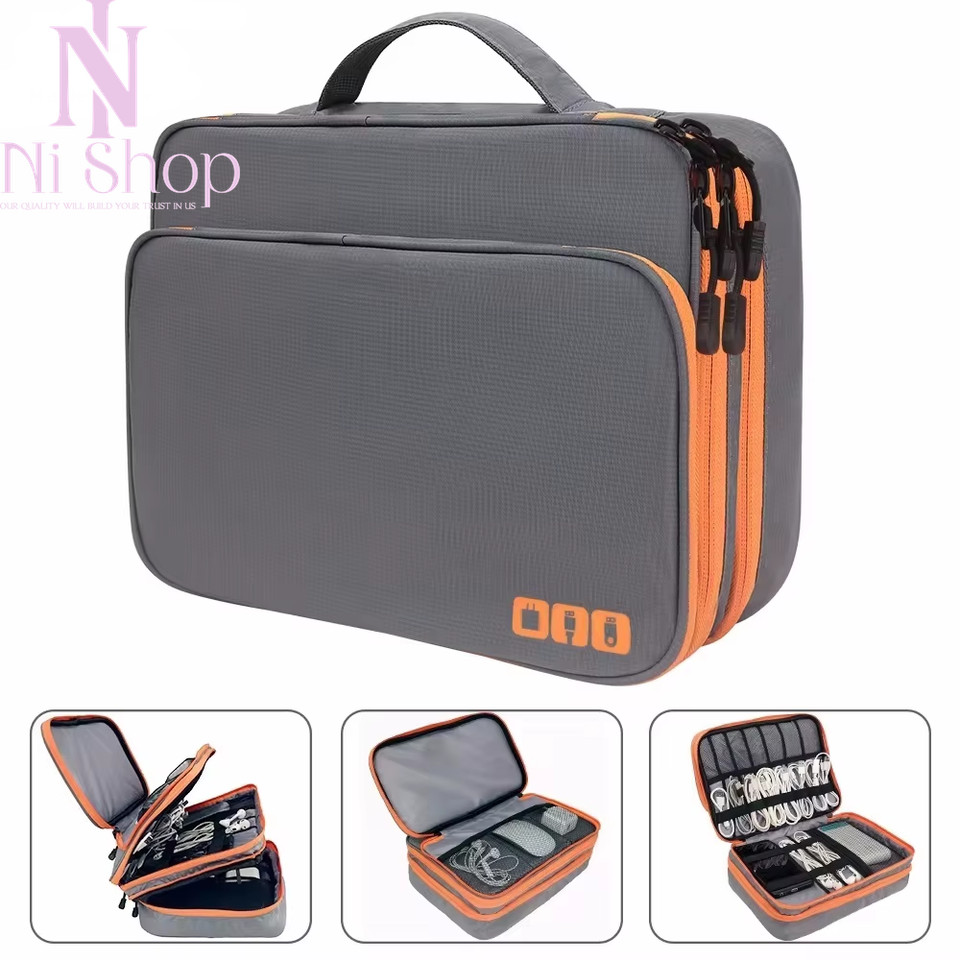 Electronic accessories storage usb cable organizer bag case charger travel pouch