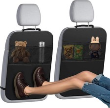 2PCS Kick Mat Backseat Protector, Back Seat Cover for Kids, Premium Waterproof K