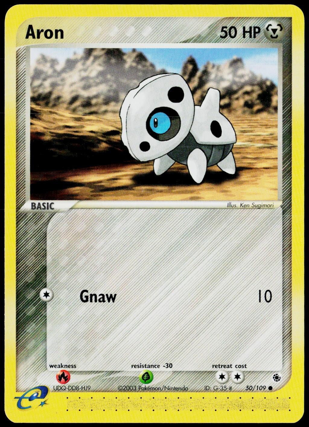 Aron 50/109 Common Ruby & Sapphire Pokemon Lightly Played