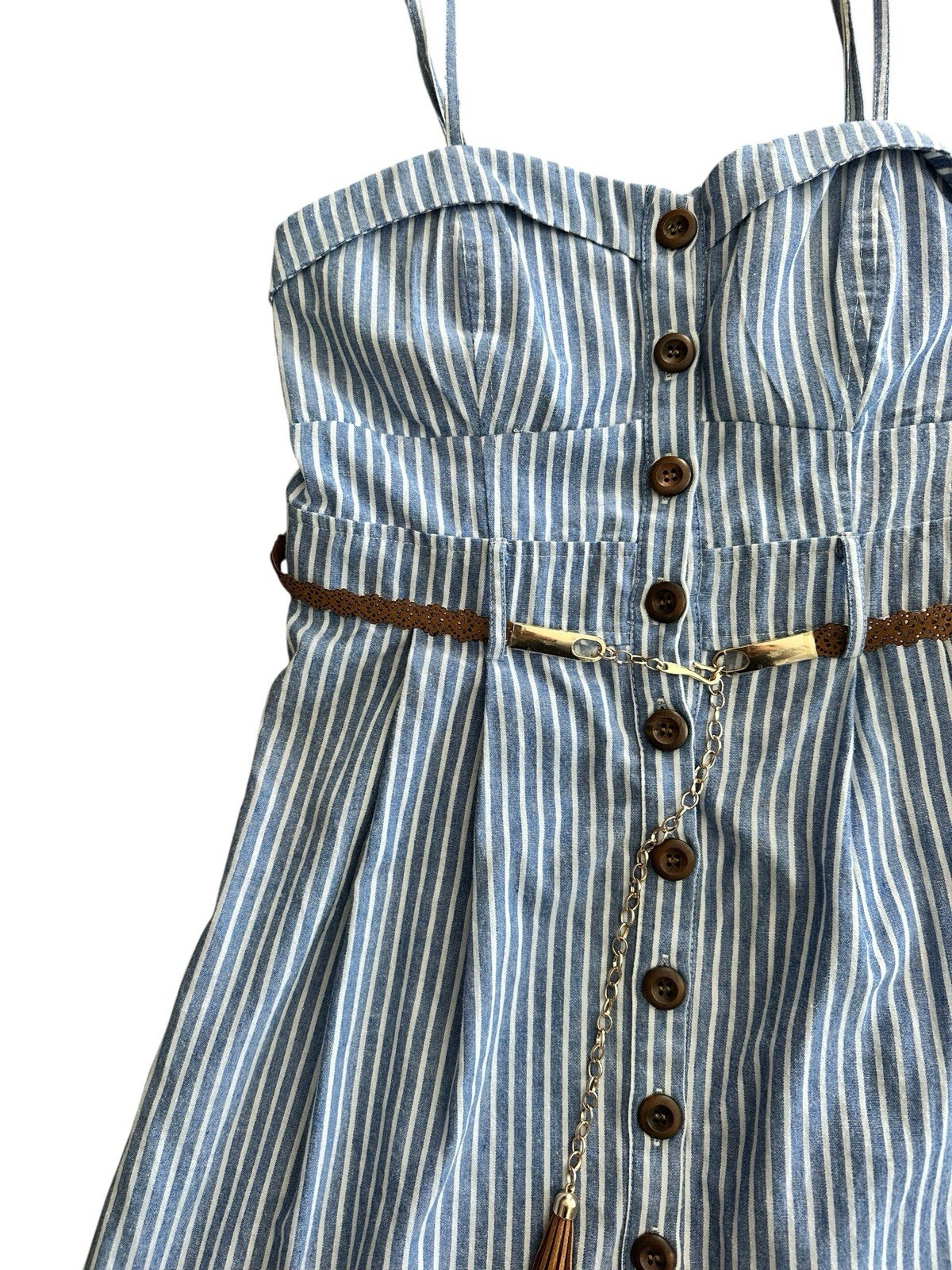 Mind Code Spaghetti Strap Button Up Mini Dress Ju… - image 2