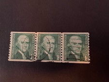 United States Postage. Thomas Jefferson Joined Strip.
