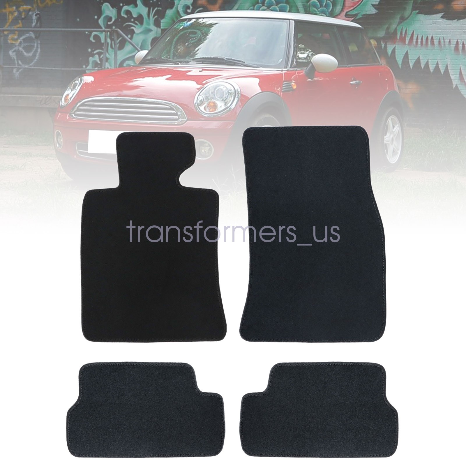 2006-2014 Mini Cooper R56 Custom-Fit Front & Rear Velour Floor Mats