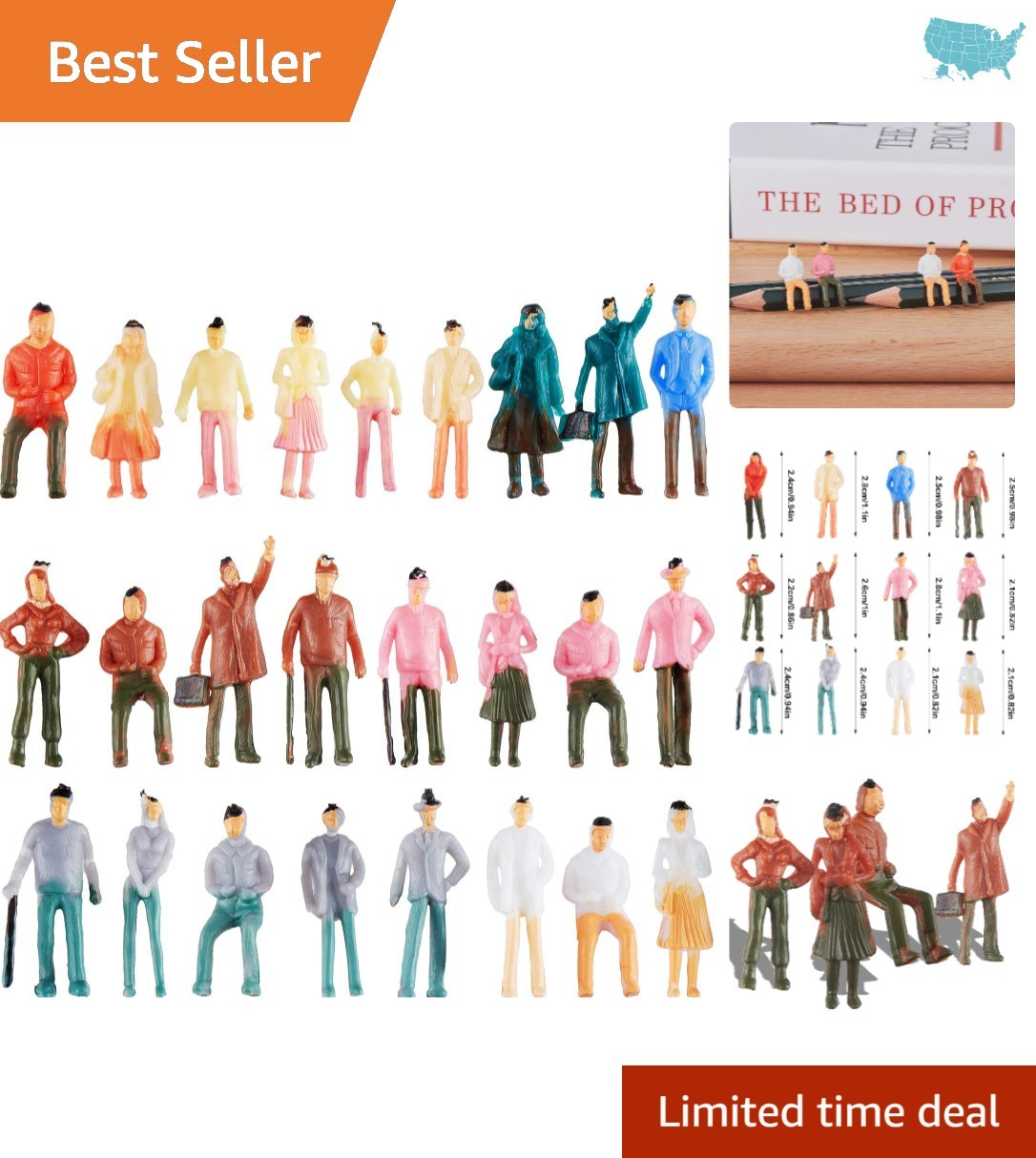 Diverse Miniature People Figurines - 200 Pcs in Various Pose