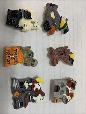 Vintage Halloween Button Covers lot 6 Witch, ...