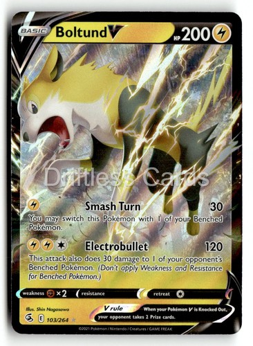 Boltund V 103/264 Holo Ultra Rare Fusion Strike Pokemon NM/M