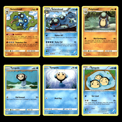6x Seismitoad Palpitoad Tympole Lot 117 Sun Moon Cosmic Eclipse Pokemon Cards 