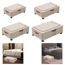 Boîte de rangement à roulettes sous le lit, gain de place, grande capacité,