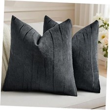 Throw Pillow Covers 18x18 Inch Set of 2, Boho 18" x 18" Pack of 2 Black