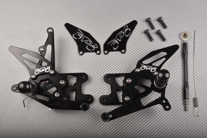 Repose-pieds de précision GSXR 1000 en alu CNC noir pour châssis Suzuki WVCL