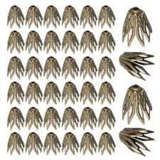 100 Pcs 8x10 mm Pendant Beads Caps, Hollow Cone Bead End Spacers Bronze Tone