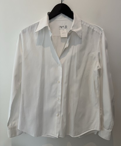Agnès b., VINTAGE 90s Agnes B. White French Cotton Minimalist Dress Shirt - Sz 42