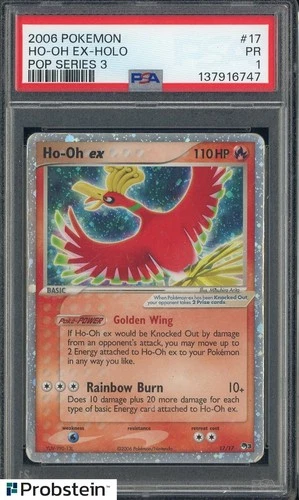 2006 Pokemon Pop Series 3 #17 Ho-Oh EX Holo PSA 1 PR