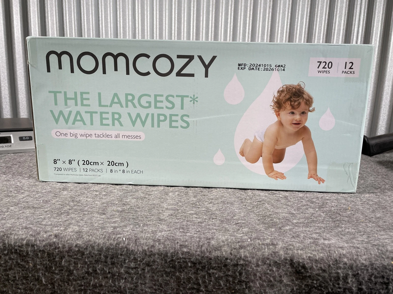 Momcozy The Largest Water Wipes 720ct 12 Packs 8x8 Extra Large 99% Water Baby