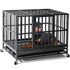38 inch Heavy Duty Indestructible Dog Crate,2025 New Upgraded Reinforced Base...