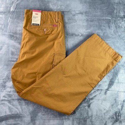 Levi's XX Cargo Pocket Relaxed Tapered Pants 36X32 Mens Brown Stretch Cotton NEW