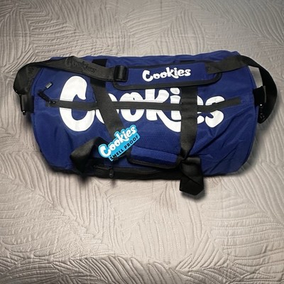 Cookies Summit Ripstop Smell Proof duffle bag blue and white. Capacity of 44L