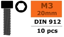 GForce - 3x20mm 10pcs steel socket head screws