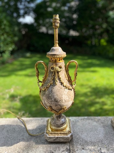 Louis XVI Style Gilt Bronze Mounted Marble Vase Lamp French Antique 20th Century - Picture 3 of 20