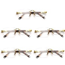 5PK Men Women Diamond Cut Anti Blue Light Reading Glasses Rimless Square Readers