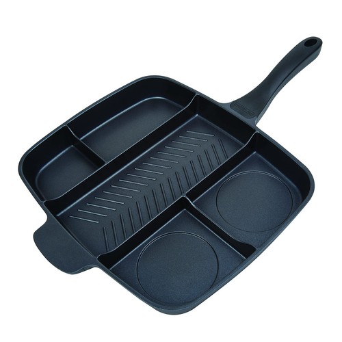 Master Pan Non-Stick Divided Grill/Fry/Oven Meal Skillet, 15", Black - 第 1/1 張圖片