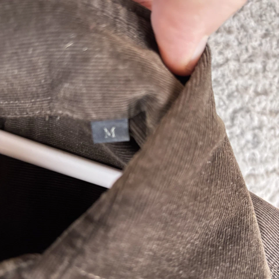 Ermenegildo Zegna Sport Pinwale вельветовая рубашка мужская M коричневый на пуговицах повседневный - Изображение 4 из 4