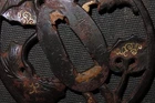 AOI SUKASHI TSUBA of KATANA (sword) : TOMOTSUGU : EDO : 2.6 × 2.4 × 0.1 " 80g