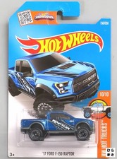 1/64 2017 Ford F150 Raptor Blue Gray Hot Wheels HW Hot Trucks