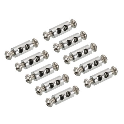 10Pcs 7x14mm Wire Rope Clips 3.2mm Double Holes Steel Wire Lock Cable Clamps