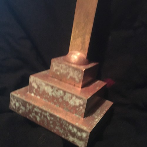 Antique Lg Brass Copper IHS Emblem Altar Cross Crucifix 18”,8 Lbs. Heavy Patina - Picture 8 of 22