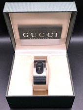 Gucci Women's Steel Bangle Watch 2400L, Original Box & Papers, Working order
