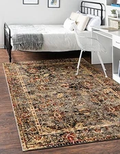  Saturn Collection Area Rug - Ion (4' 1" x 4'1" x 6'1" (Rectangular) Blue/Black