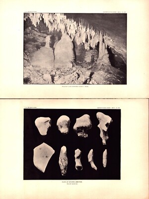 2 items HILLCOAT CAVE, FLINTS, EDWARDS COUNTY, TEXAS Antique prints 1898