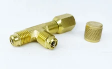 Refrigerant Quick Coupler Access Tee Split Connector 1/4'' Valves Core Adapter