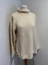 Original Blues knit jumper L VGC cream waffle knit mock neck cotton ivory